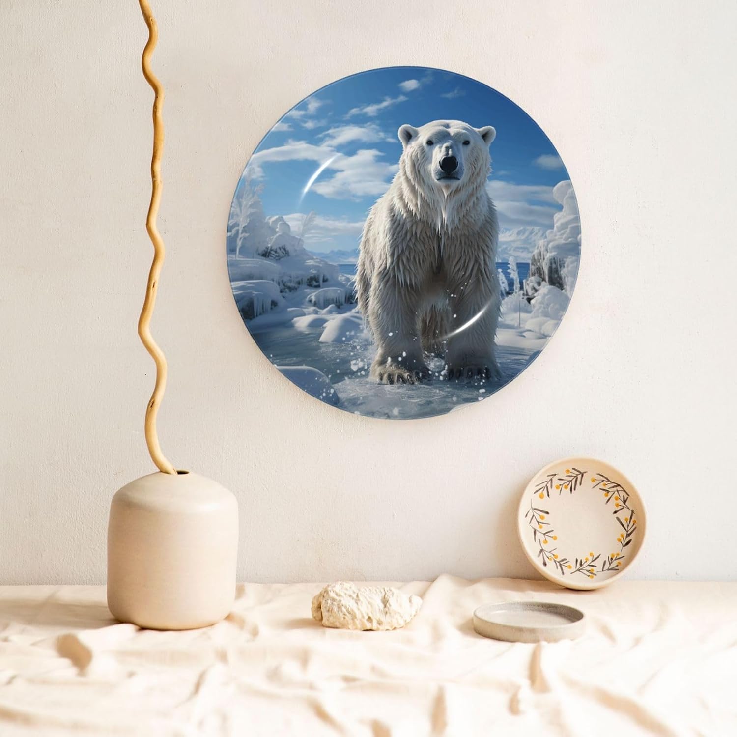 Decorative Plate Art Crafts Bone China Decorative Plate with Display Rack Souvenir Wall Decor Ceramic Ornaments Dinner Plates Ceramic Decoratives Plates for Home Office 10in