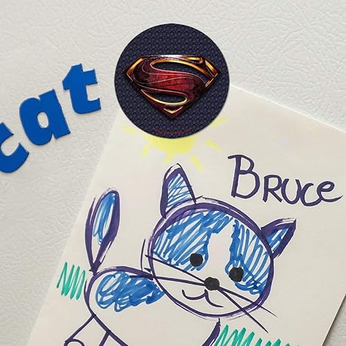 Miniatura 2 de Liga de la Justicia Película Superman Logo Refrigerador Nevera Locker Vinilo Círculo Imán Set