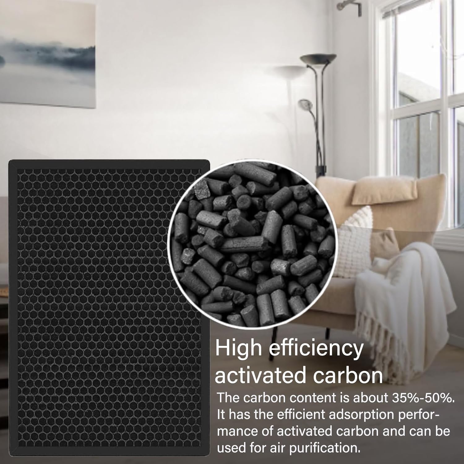 2 Pack EPI-186 Replacement Filter for COLZER EPI-186 Air Purifier, H13 Ture HEPA with High Efficiency Activated Carbon and Pre-filter - Image 5