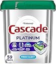 Cascade Platinum Dishwasher Pods, Dishwasher Detergent, Dish Detergent Soap, Fresh, 59 Count