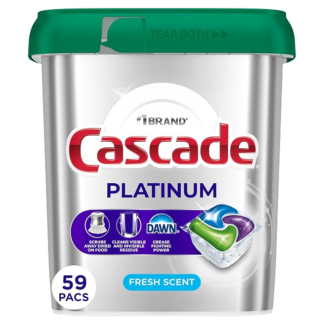 Cascade Platinum Dishwasher Pods Dishwasher Detergent Dish Detergent Soap Fresh 59 Count
