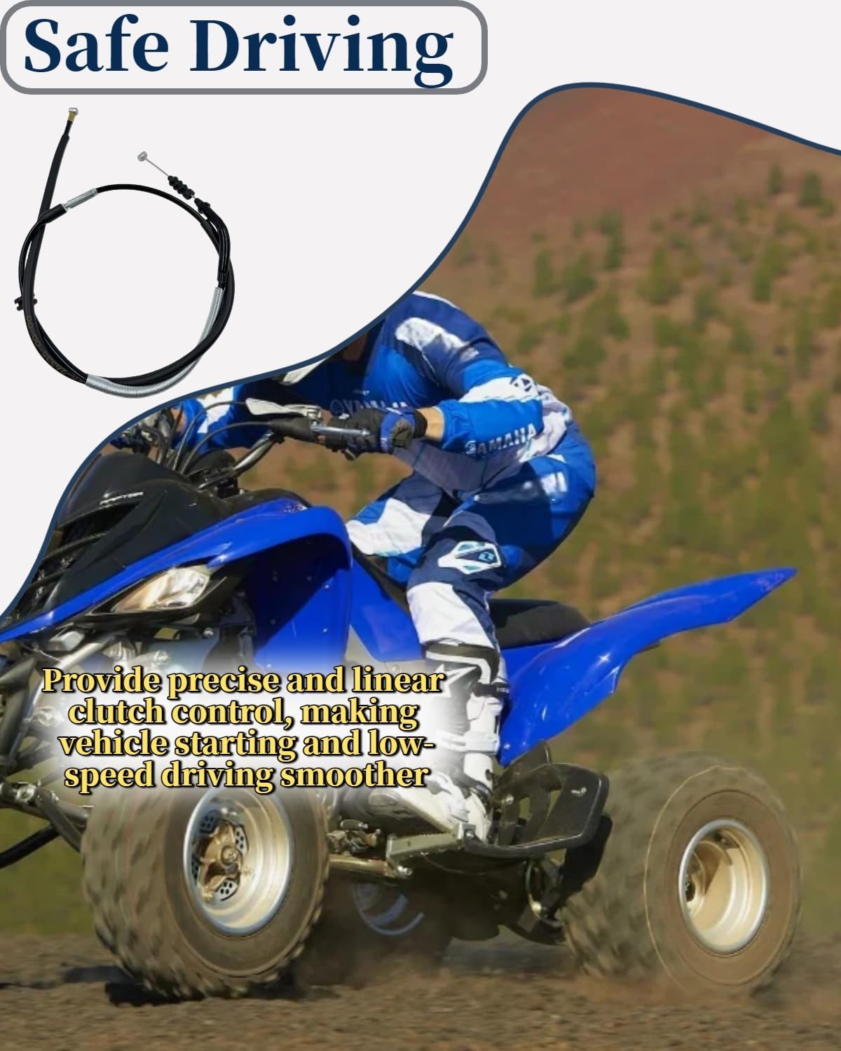 Clutch Cable Fit for Yamaha YFZ450 2004-2009, Replacement 5TG-26335-00-00 5TG-26335-20-00 5TG-26335-30-00