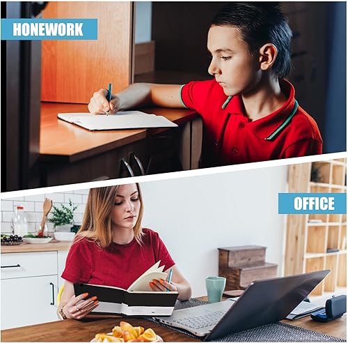 Miniatura 7 de Cuaderno rayado para diario, 160 páginas, tamaño mediano de 5.7 x 8 pulgadas, papel grueso de 2.95 ozyd (100 gm), tapa dura, paquete de 6, negro