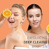 Vista 7 de Exfoliante facial de vitamina C y retinol, exfoliante facial, lavado facial con vitamina C, exfoliante corporal de microdermoabrasión para cabello