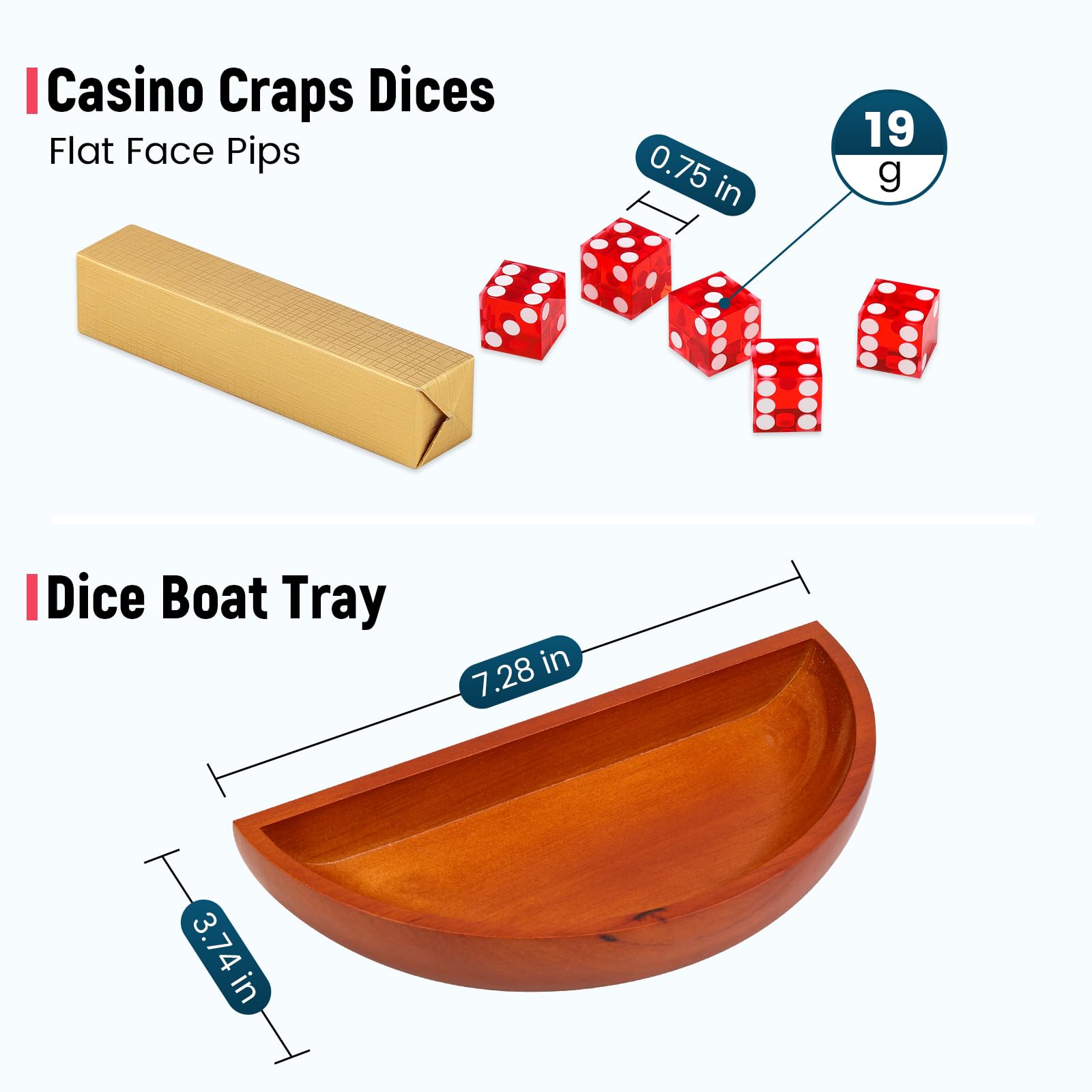 Proshine Craps Tischspiel-Set mit 88,9 x 177,8 cm großen Gummi-Matte, 91,4 cm Rattan-Stab, 19 mm Würfel, Ein-/Aus-Taste und 100 Chips, Craps-Spiel-Layout für Party - 4