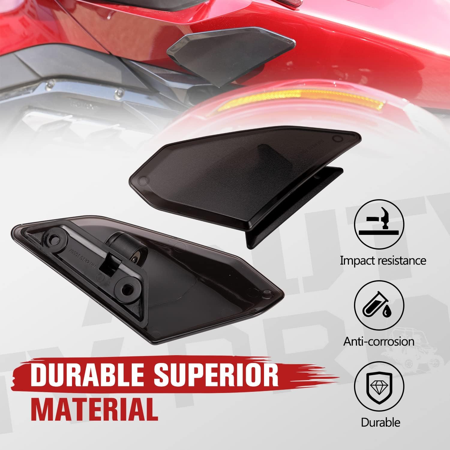 A & UTV PRO Lower Adjustable Side Wind Deflectors Lower for Spyder RT, Side Air Vents Deflectors Windshield Wings for Can-Am Spyder RT 2020-2025, Replace OEM # 219401088,2PCS