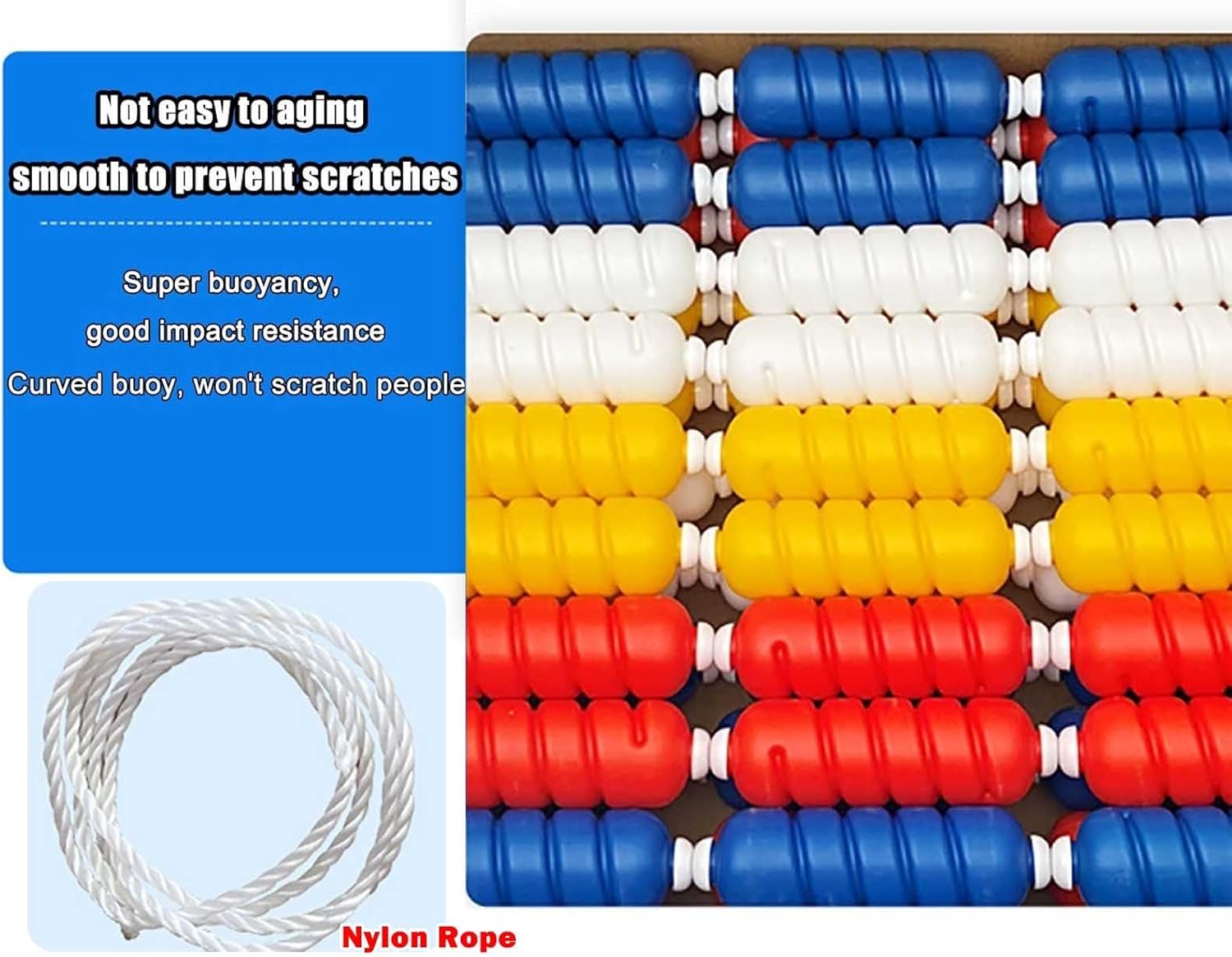Competitive Swimming Pool Lane Lines - 25m, 23m, 10m, 9m Safety Float Rope Dividers - Durable Pool Racing Markers for Indoor/Outdoor Use - 11m (36ft) Floating Depth Indicator
