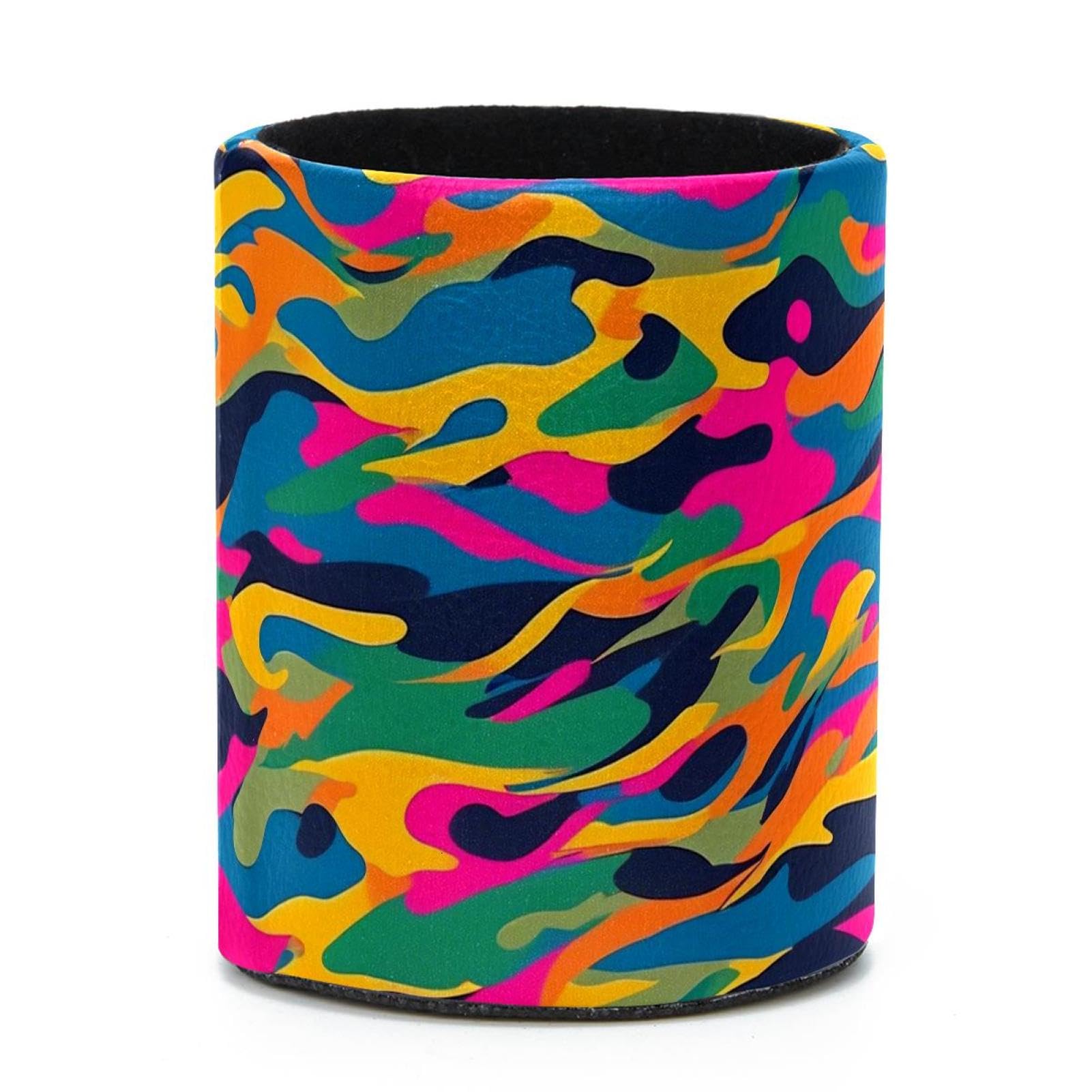 VAPOKF Round Pencil Holders for Desk, Colorful Camouflage Pen Holders Pen Pot Makeup Brushes Storage Desktop Stationery Supplies Organiser for Home Office