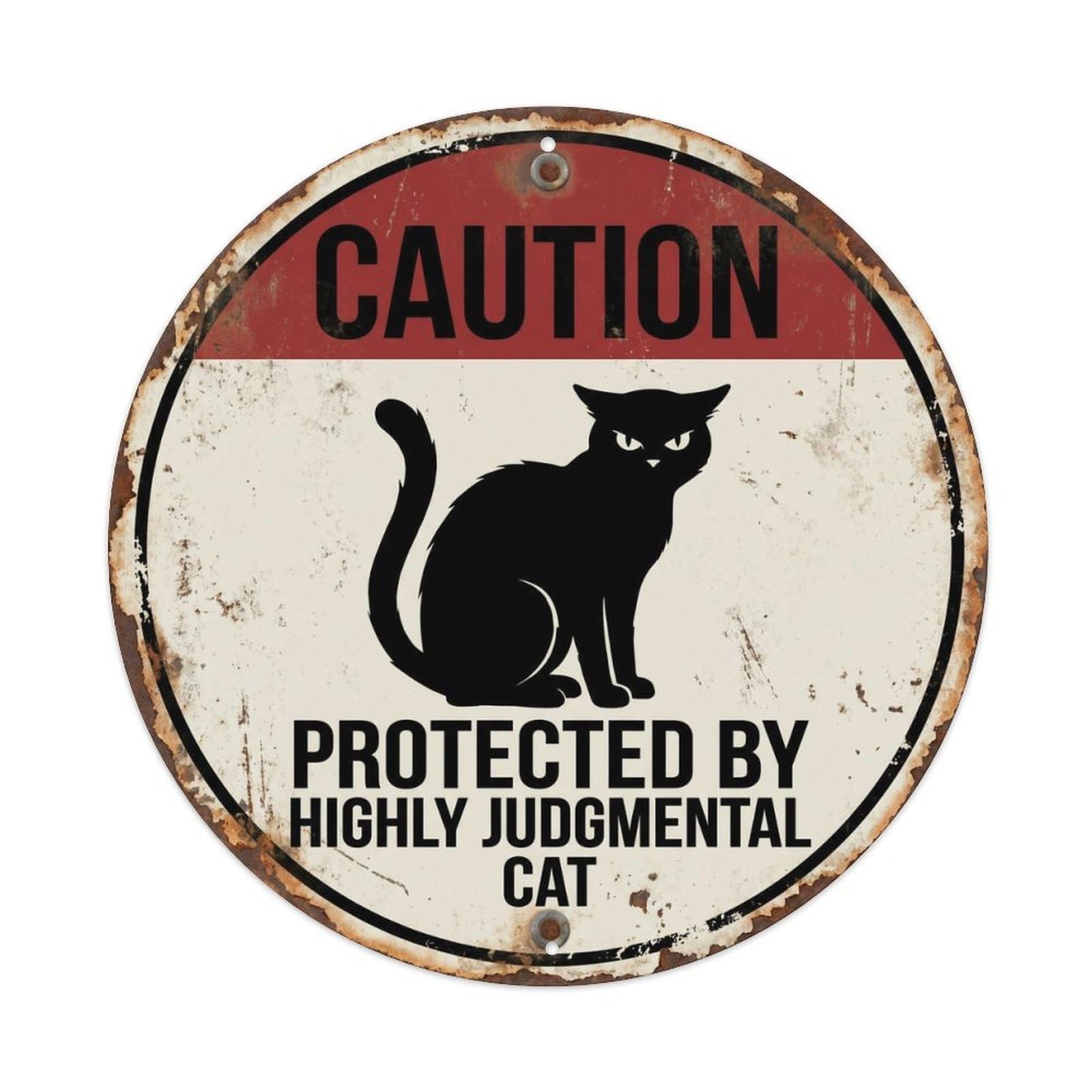 Vintage Guard Cat Territory Metal Tin Sign Plaque