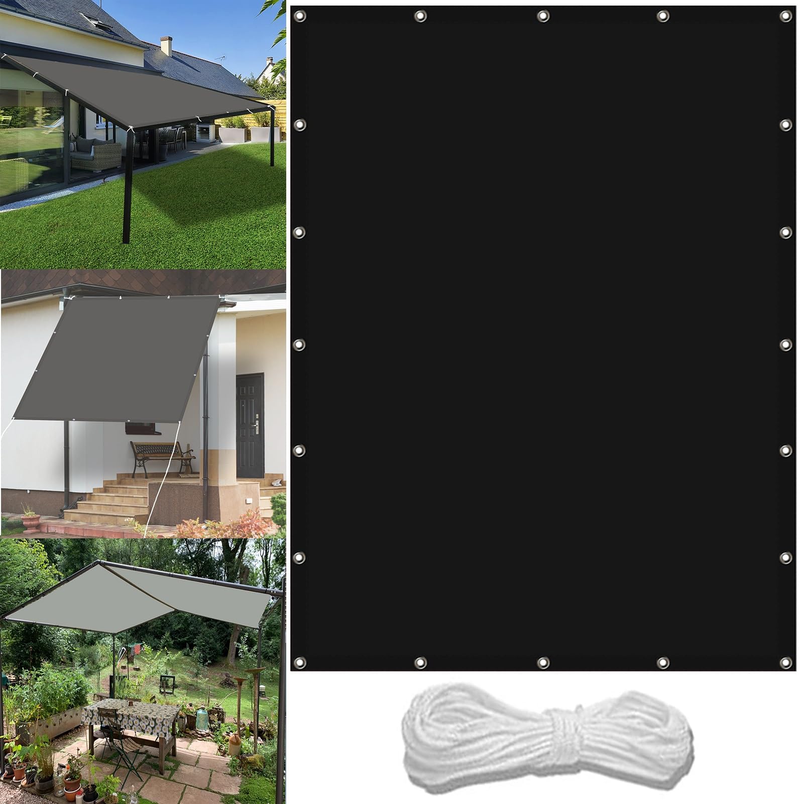 GLDYTVF Waterproof Pergola Canopy 2.5 x 3.2m Shade Cloth for Pool Terrace & Greenhouse Weather Resistant & Durable Free Rope Included