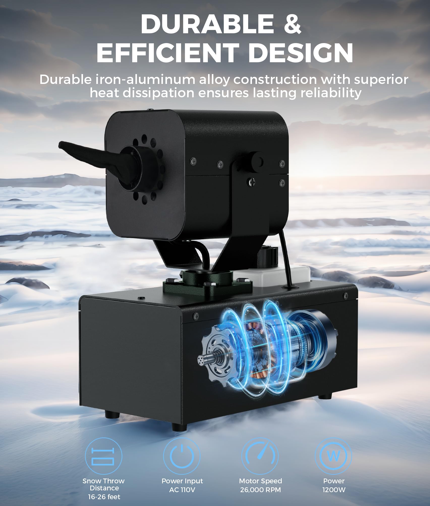 Schneemaschine 1200W, automatische 90° Oszillation | einstellbare Schneemenge & Flockengröße | für Außenbereich, Weihnachten, Hochzeiten, Partys, Bühnen | Schneefallmaschine