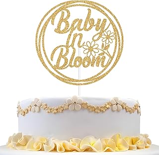 Baby in Bloom Cake Topper, Oh Baby, Little Wildflower, Welcome Little One, Pregnancy Announcement/Baby Shower/Gender Reveal Party Decorations for Boys Girls