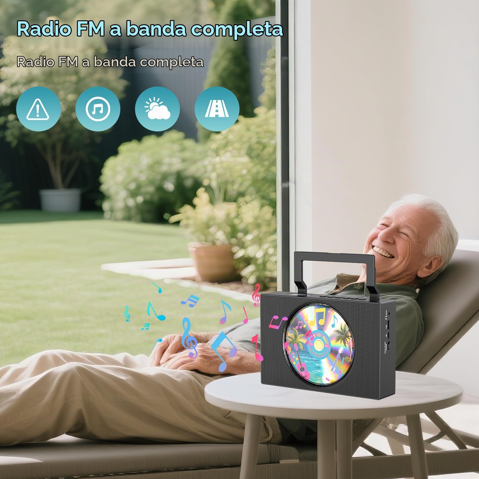 Gueray Lettore CD Portatile Bluetooth CD Player Hifi con display
