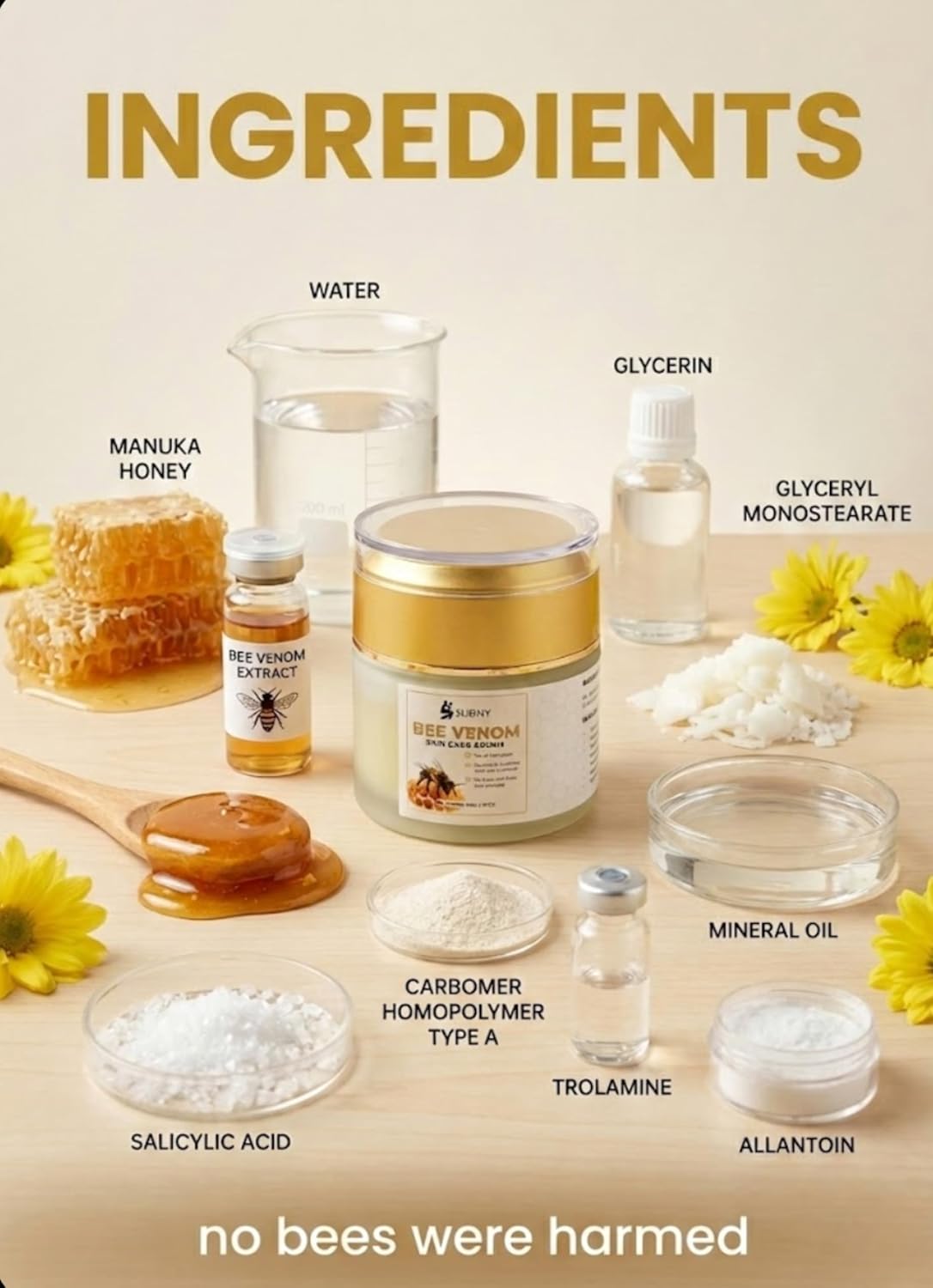 Natural Bee Venom Cream | Advanced Bee Venom Moisturizer with Manuka Honey | Exfoliating Face Cream with Salicylic Acid to Clear Pores, Hydrate & Firm Skin | Day & Night Anti-Wrinkle Lotion - Image 5