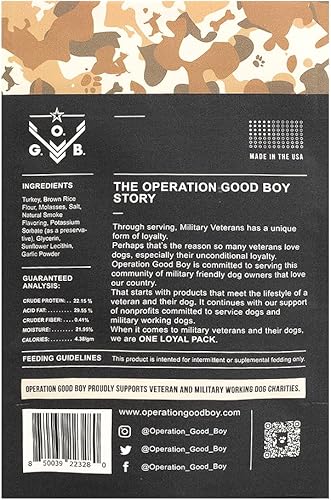 Miniatura 2 de Operation Good Boy - Golosinas para perros  Palitos de pavo Ruck Up Round  Carne natural criada en granja  Ingredientes aprobados por la AAFCO