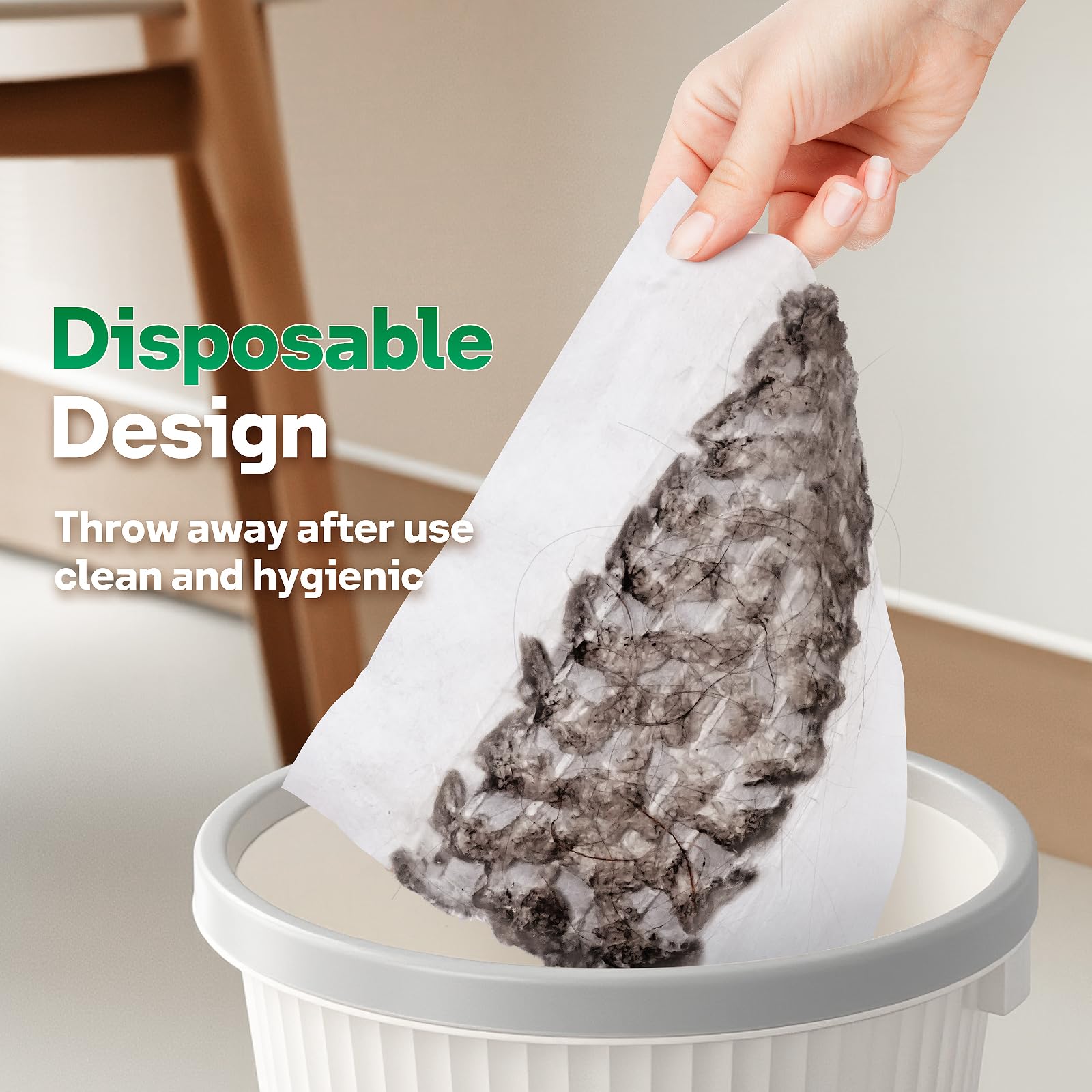 Almohadillas desechables mejoradas para fregona para mascotas compatibles con Swiffer paños de barrido seco, repuesto de plumero, herramientas desechables de limpieza del hogar, 60 unidades