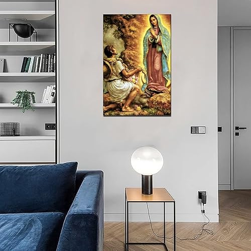 Miniatura 3 de Carteles de arte religioso de Virgen de Guadalupe, pintura en lienzo moderna para pared, decoración del hogar, sala de estar, dormitorio, mural