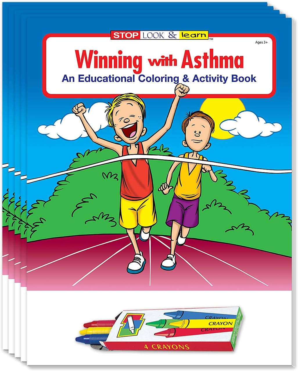 ZOCO – Learn about Asthma – Coloring Books (25 Bulk Pack, With Crayons) – Educational & Fun Games, Puzzles, Activities for Kids