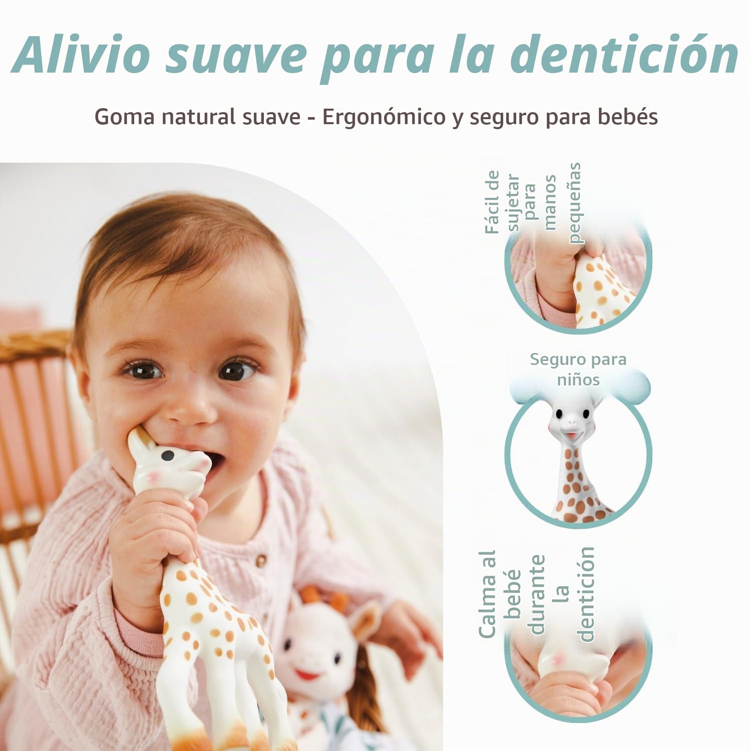 Vulli – Estuche Sophie La Jirafa y su Doudou – Juguete de bebé 0 Meses+ – Caucho natural y textiles Sensoriales – Doudou con enganche Chupete – Idea de regalo para nacimiento – Colección Había una vez