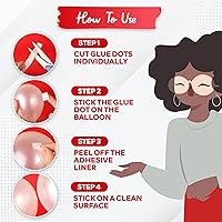 Vista 8 de XFasten Puntos de pegamento para globos transparentes, extraíbles, 2500 unidades (25 rollos), cinta adhesiva para arco de globos, puntos de cinta