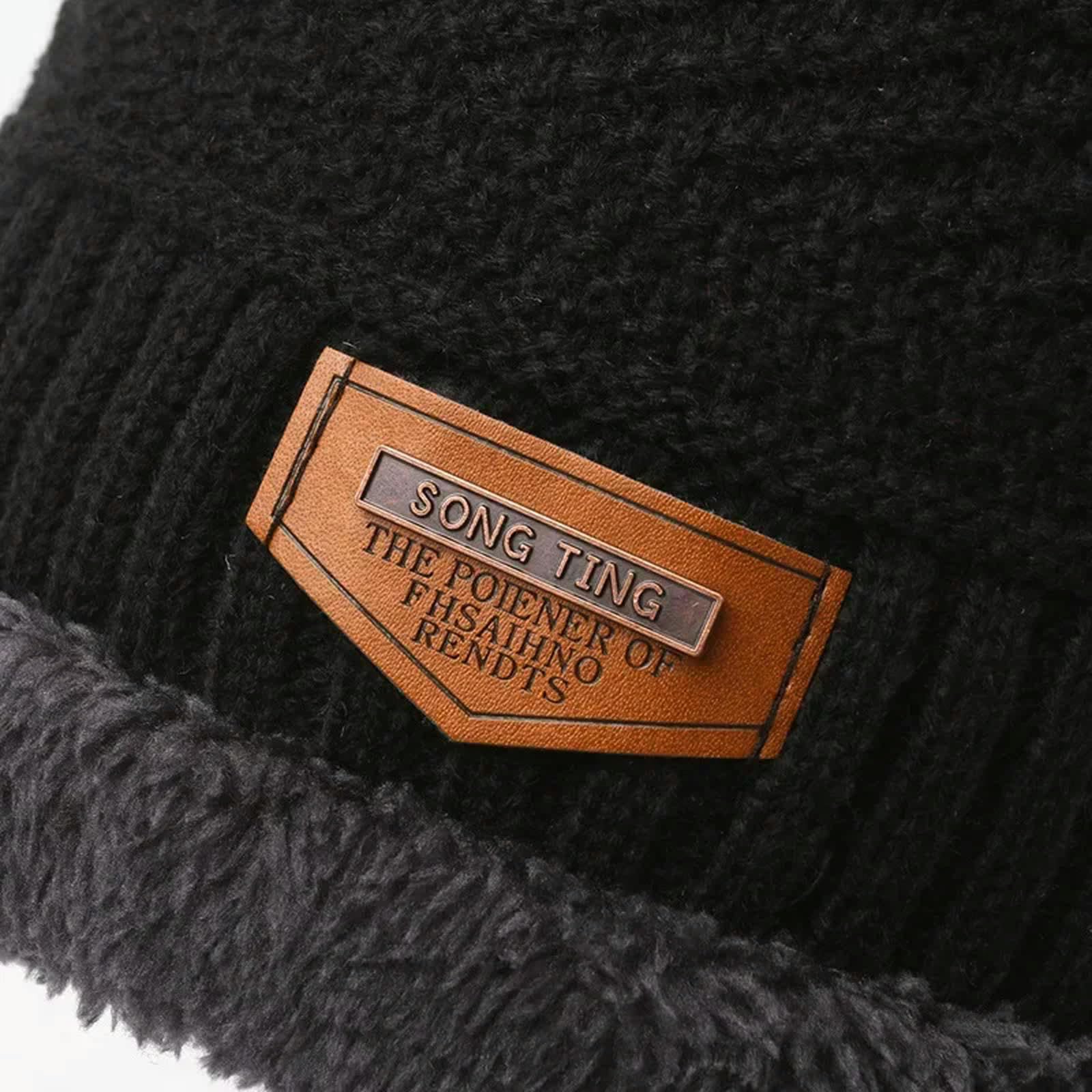 Schal Mütze Set Herren Winter Beanie Hats Schal Set Touchscreen -Handschuhe, Warmes Vliesgekleideter Hut, Außenmut Hut