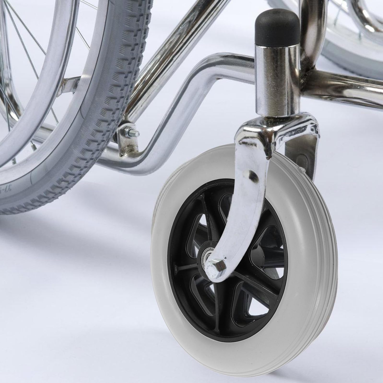 Ruote Anteriori 2 Pezzi Ruote di Ricambio in Plastico Resistenti All'usura Diametro 8mm per Carrello della Spesa e Carrozzina per Oggetti Pesanti