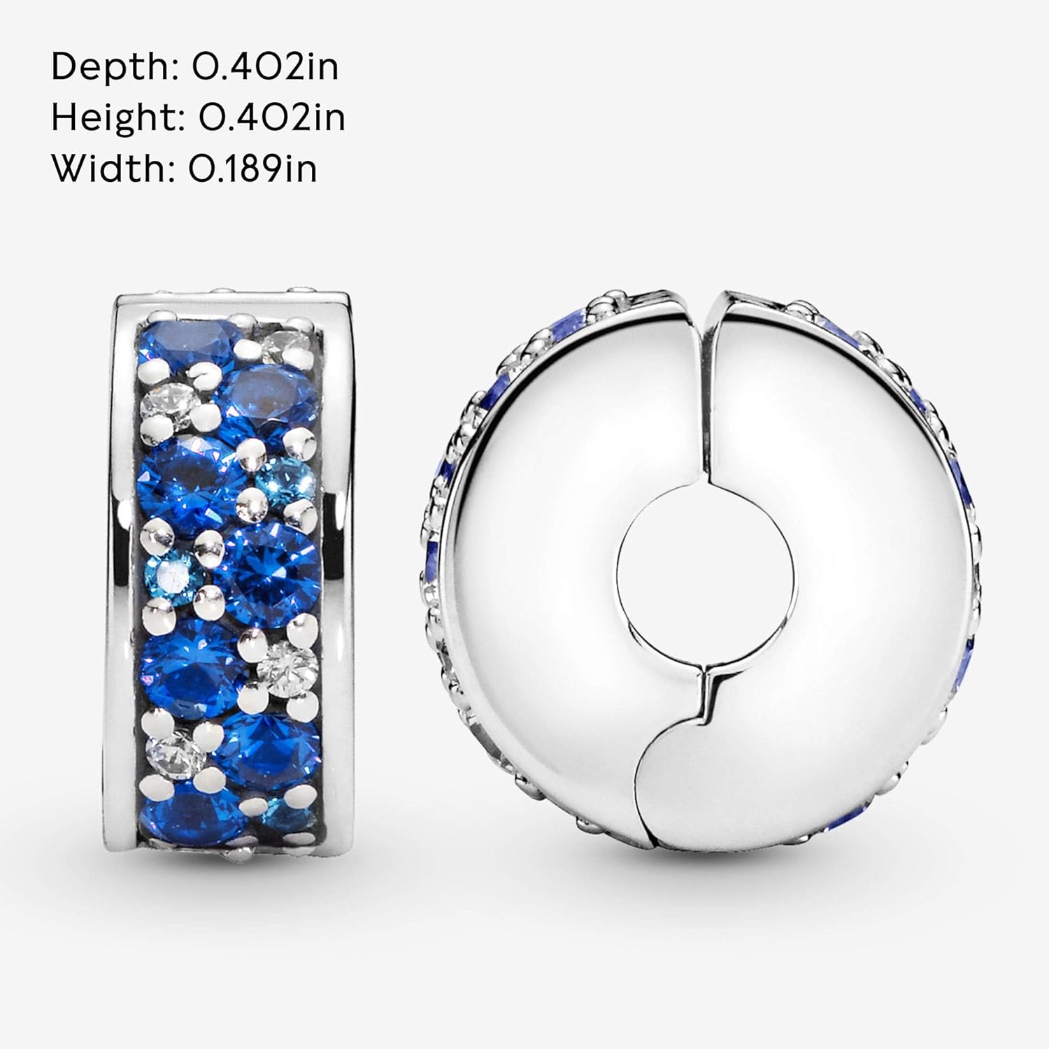 Pandora Blue Pavé Clip Charm Bracelet Charm Moments Bracelets - Stunning Women's Jewelry - Gift for Women - Made with Sterling Silver & Cubic Zirconia - Image 6