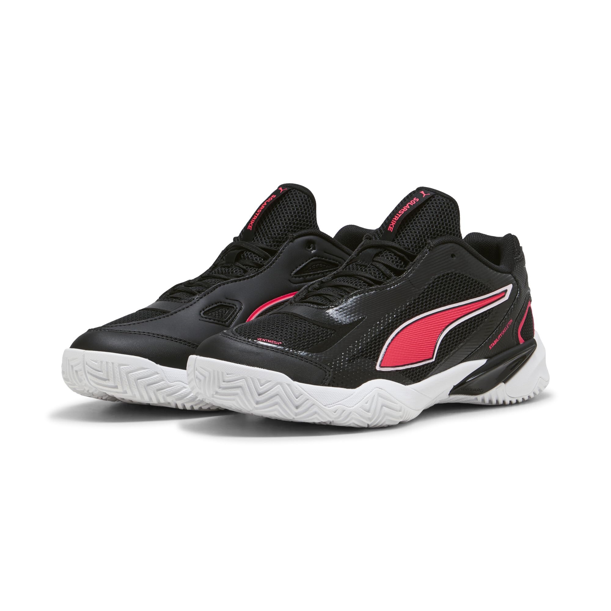 Puma Unisex SOLARSTRIKE 4 Indoor Court Shoe, Black White-Ultra RED, 45 EU