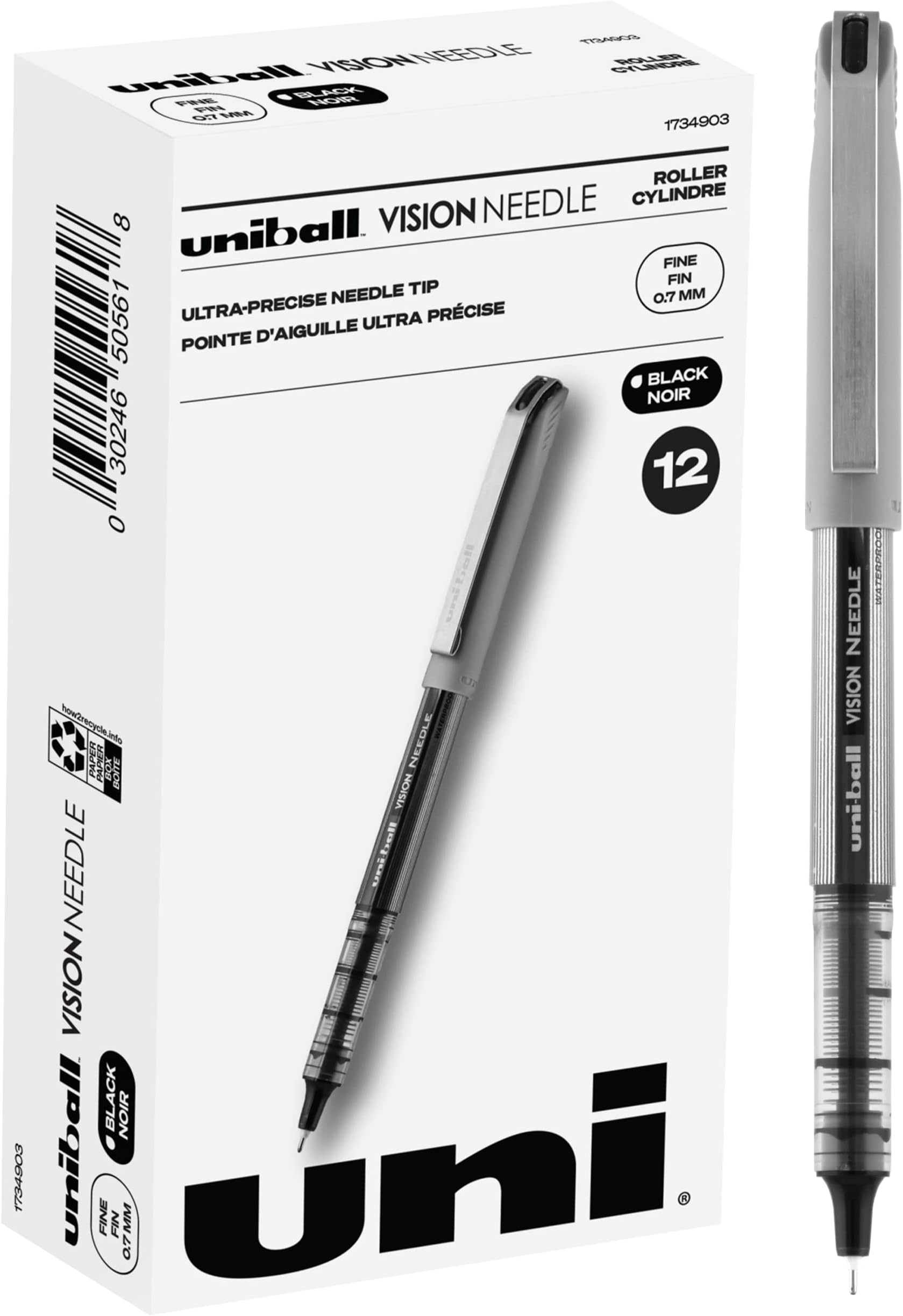 Lot De 3 Marqueurs Uni-ball Pin 0.5mm - Encre Noire Résistante à L'eau Et à La Lumière