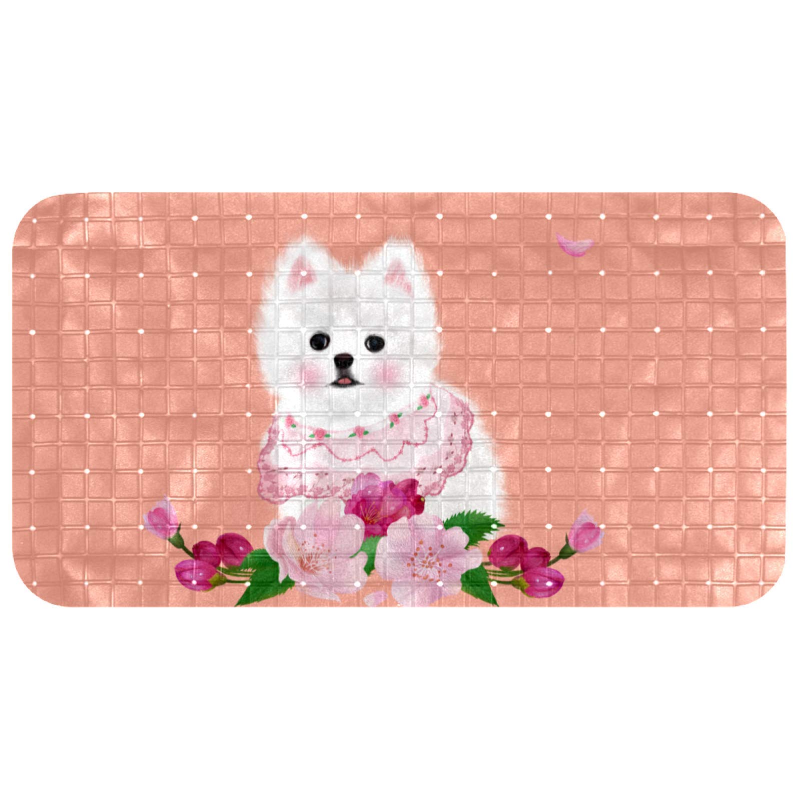 Tapis de douche et baignoire pour enfants Bennigiry anti-dérapant motif mini chiot 68x37 cm