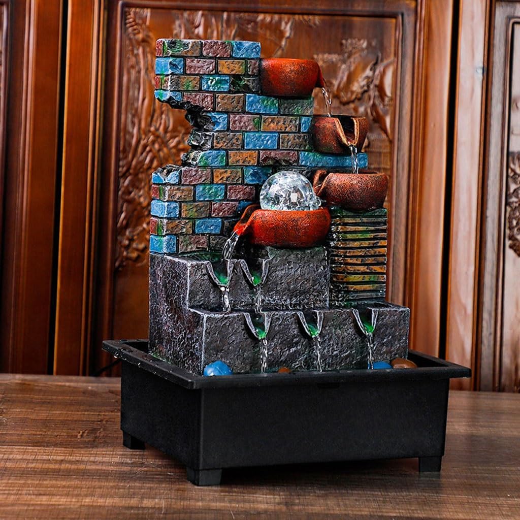 Table Fountain Indoor Table Water Fountains Tabletop Fountain Creative Desktop Ornaments Small Flowing Water Fountain Landscape Decorations Zen Meditation Table Water Fountain