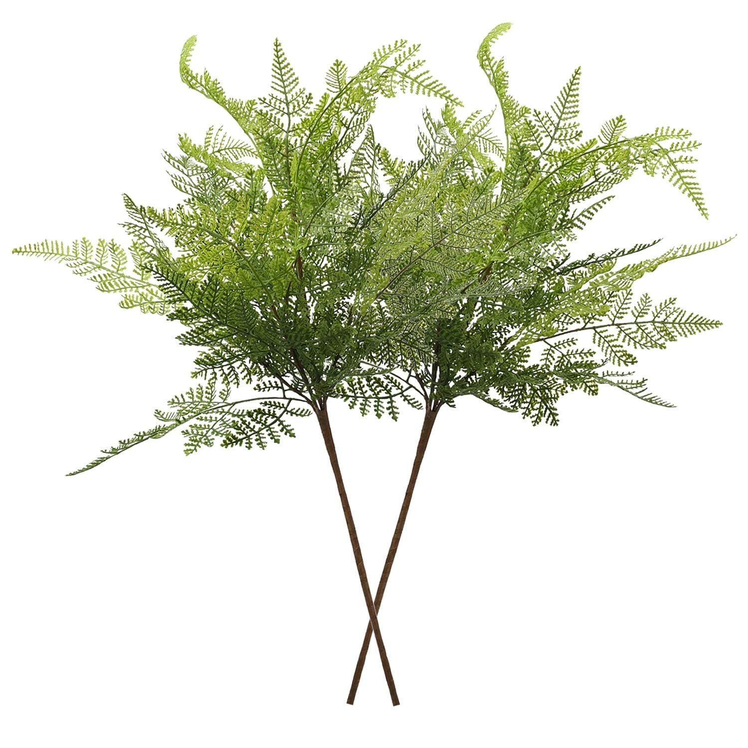 Artificial Boston Fern Plants Large 19" Fake Greenery Shrubs 2 Pcs Faux Plant Bushes for Home Garden Office Farmhouse Indoor Outdoor Decor