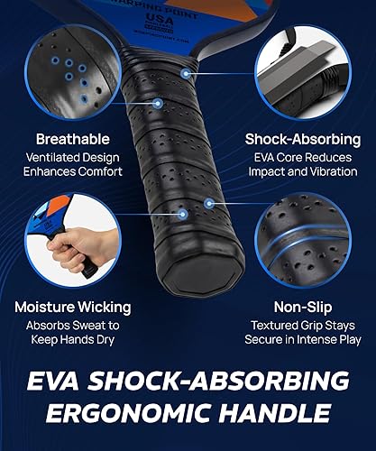 Miniatura 4 de Juego de 2 palas de pickleball de fibra de vidrio, duraderas y ligeras, aprobadas por USAPA, paquete de 2 raquetas de pickleball para mujeres con