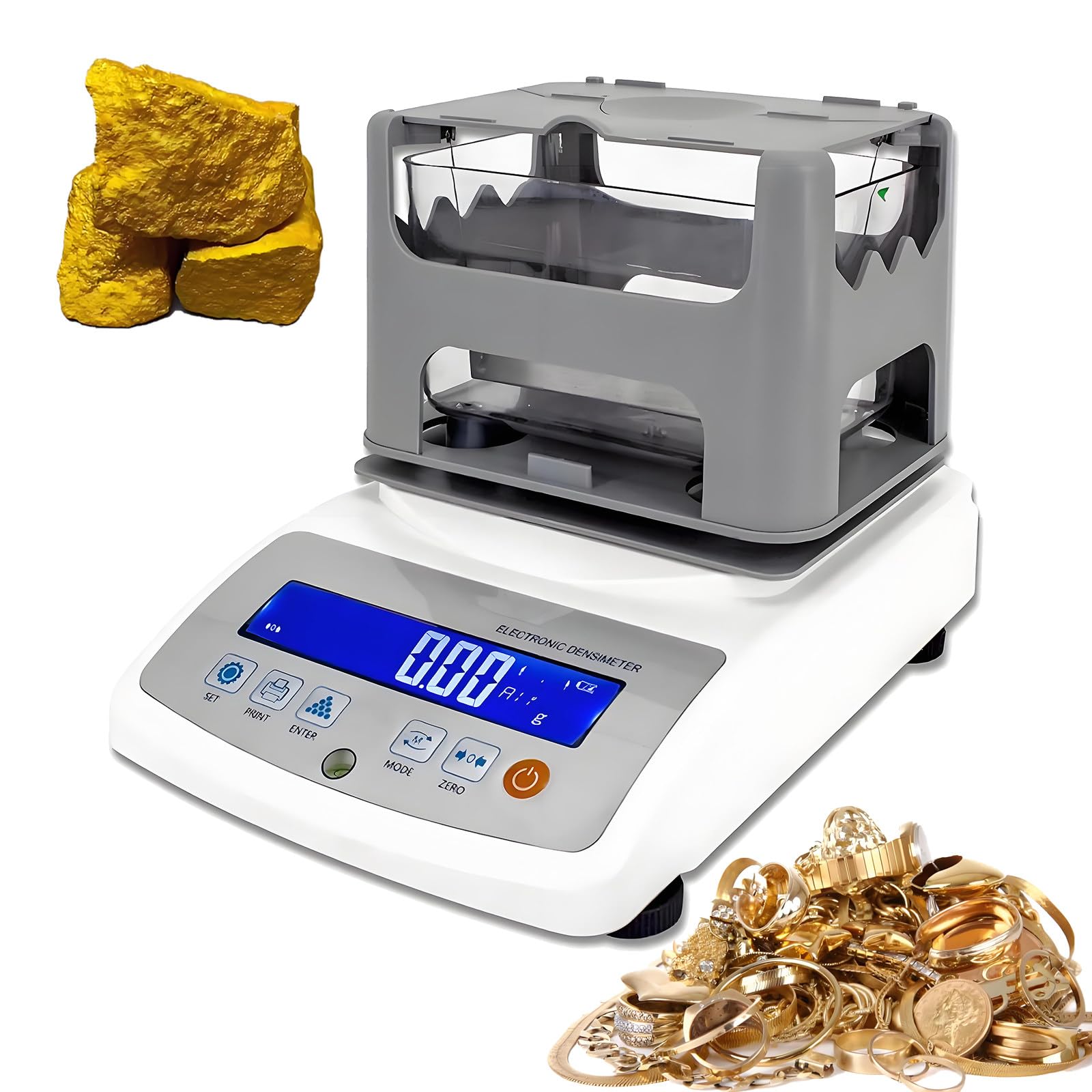Heiheizi 300S Automatic Gold Testing Kit - Digital Density Meter (300G/600G/1200G) For Accurate Measurement Of Gold, Silver, Platinum, And Plastics - 0.01G/0.005G Precision Detection,Mdj