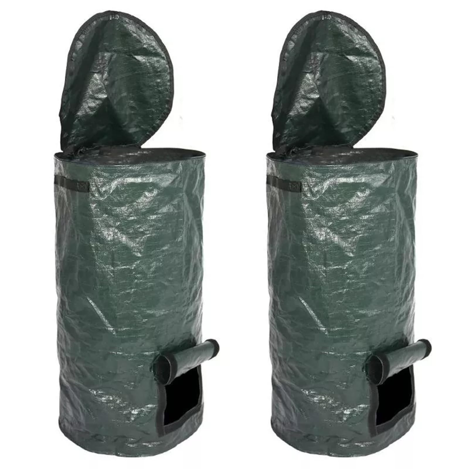Bidone per Compost Pieghevole da 2 Pezzi, Sacco per rifiuti da Giardino, Sacco per rifiuti Riutilizzabile per Foglie da Giardino per impieghi gravosi,34 Gallon