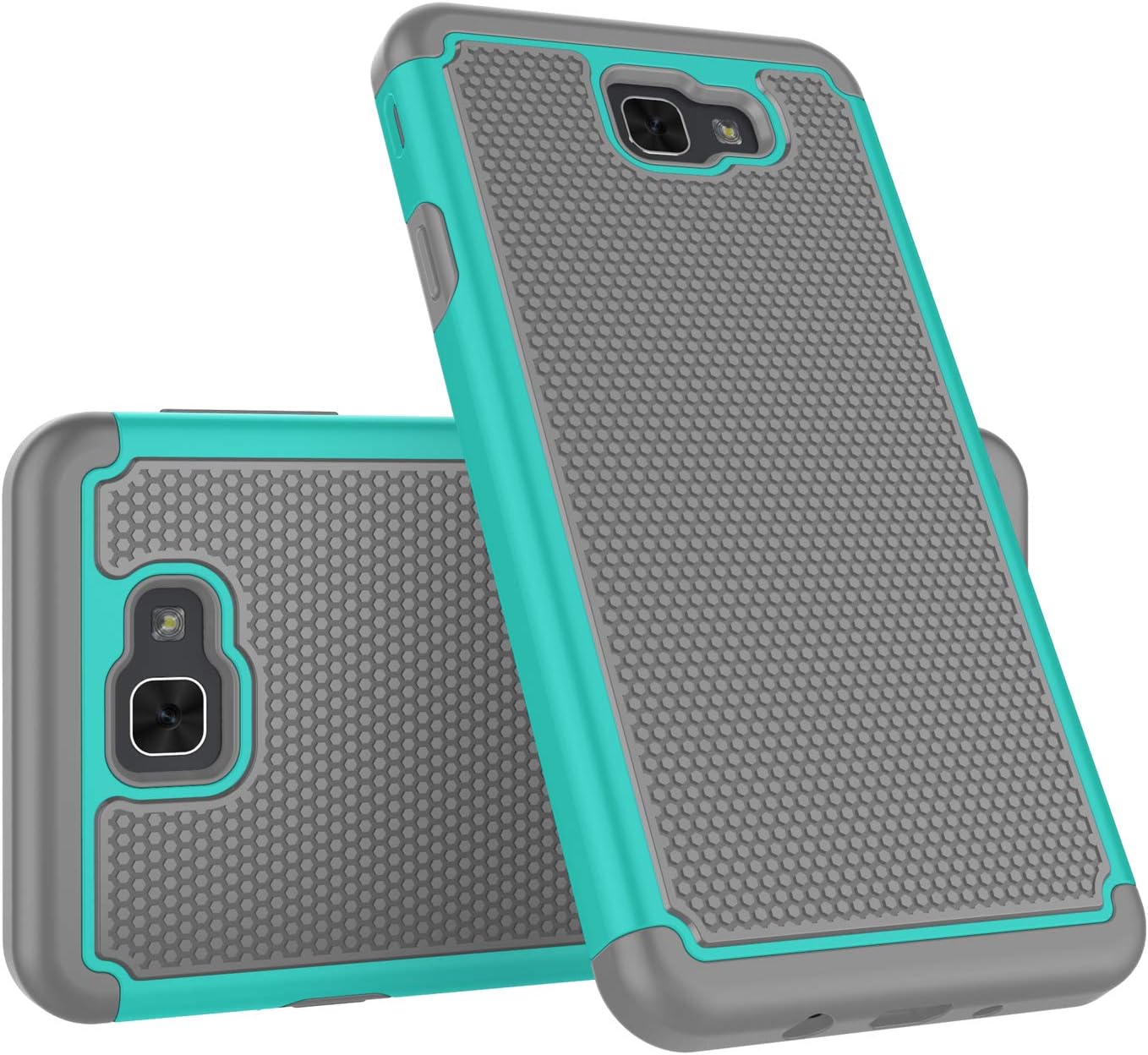 Takfox Galaxy J7 2017 Case, J7 Prime Case, J7 Sky Pro Case Protective Heavy Duty Shockproof Hard PC Back & Soft Silicone Dual Layer Armor Cover for Samsung Galaxy J7 2017/J7 Perx/J7V-Turquoise