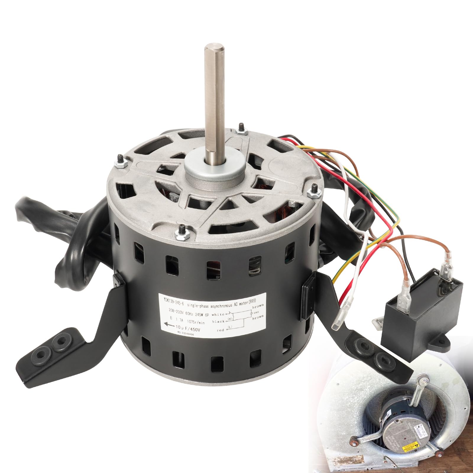 Furnace Blower Motor 1/3 hp, 1075 RPM, 2-Speed, 208-230V Compatible with Goodman for GE Genteq Replace 5KCP39GGP993AS