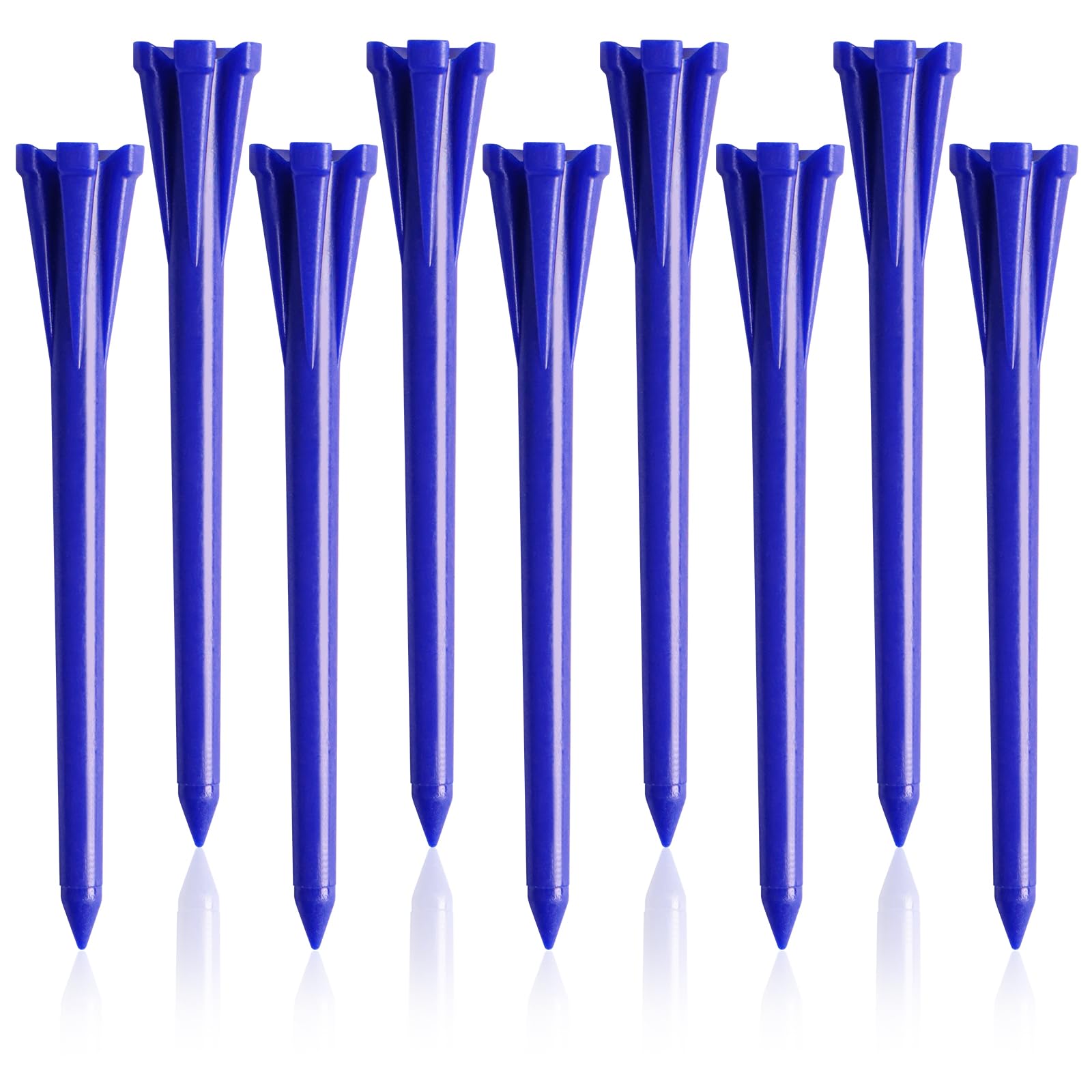 FINGER TEN Golf Tees Plastic Unbreakable Small 3 1/4 Inch 83mm 2 3/4 70mm With Five Claws Prong, Golf Tee Mixed Color Flat Strong Durable Long (Blue, 30 Pack-3 1/4'' 83mm)โฆ โ image 1