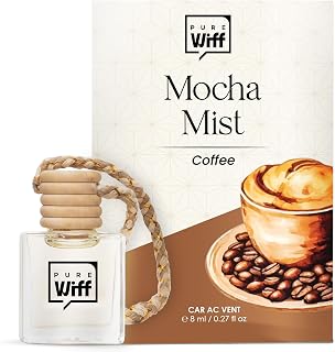 Pure Wiff Mocha Mist Car Perfume Diffuser – 10ML Long Lasting Hanging Car Air Freshener | Premium Car Fragrance Oils in Gl... Price In India