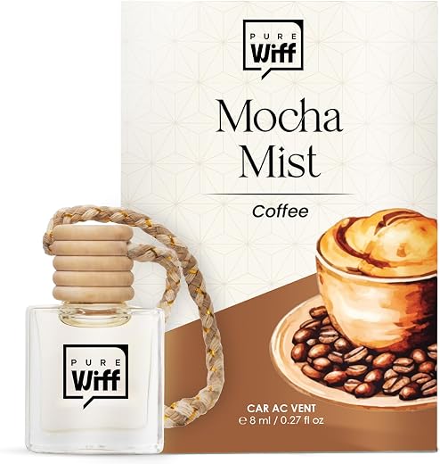 Pure Wiff Mocha Mist Car Perfume Diffuser – 10ML Long Lasting Hanging Car Air Freshener | Premium Car Fragrance Oils in Gl...