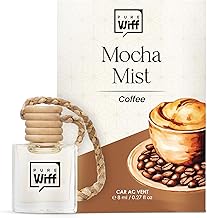 Mocha Mist Car Perfume Diffuser – 10ML Long Lasting Hanging Car Air Freshener | Premium Car Fragrance Oils in Glass Bottle with Wooden Diffuser Cap | Lasts up to 75 Days | IFRA Compliant