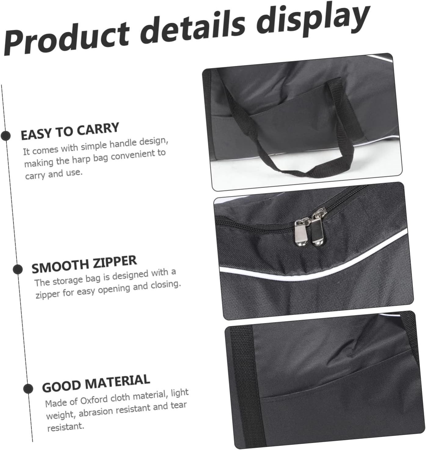 Lyre Harp Gig Bag Notes Harp Carrying Case Instrument Storage Bag Padded Interior Portable
