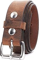 Handmade Amish Buffalo Leather Men's Belt - Veg Oil Tan, 1.25" Wide, 3.6mm Thick, Quick-Change Buckle, Made in USA