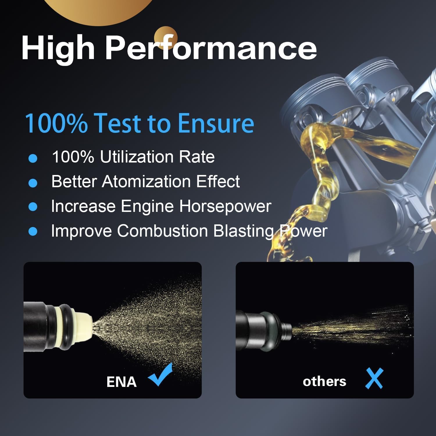 ENA Fuel Injector for FJ626 F65Z9F593A CM4785 Compatible with Ford E-150 V6 4.2L 2000 E-250 Econoline Club Wagon F-150 Windstar Expedition V8 3.8L 4.6L 1996 1997 1998 1999 2001 2002, Set of 6