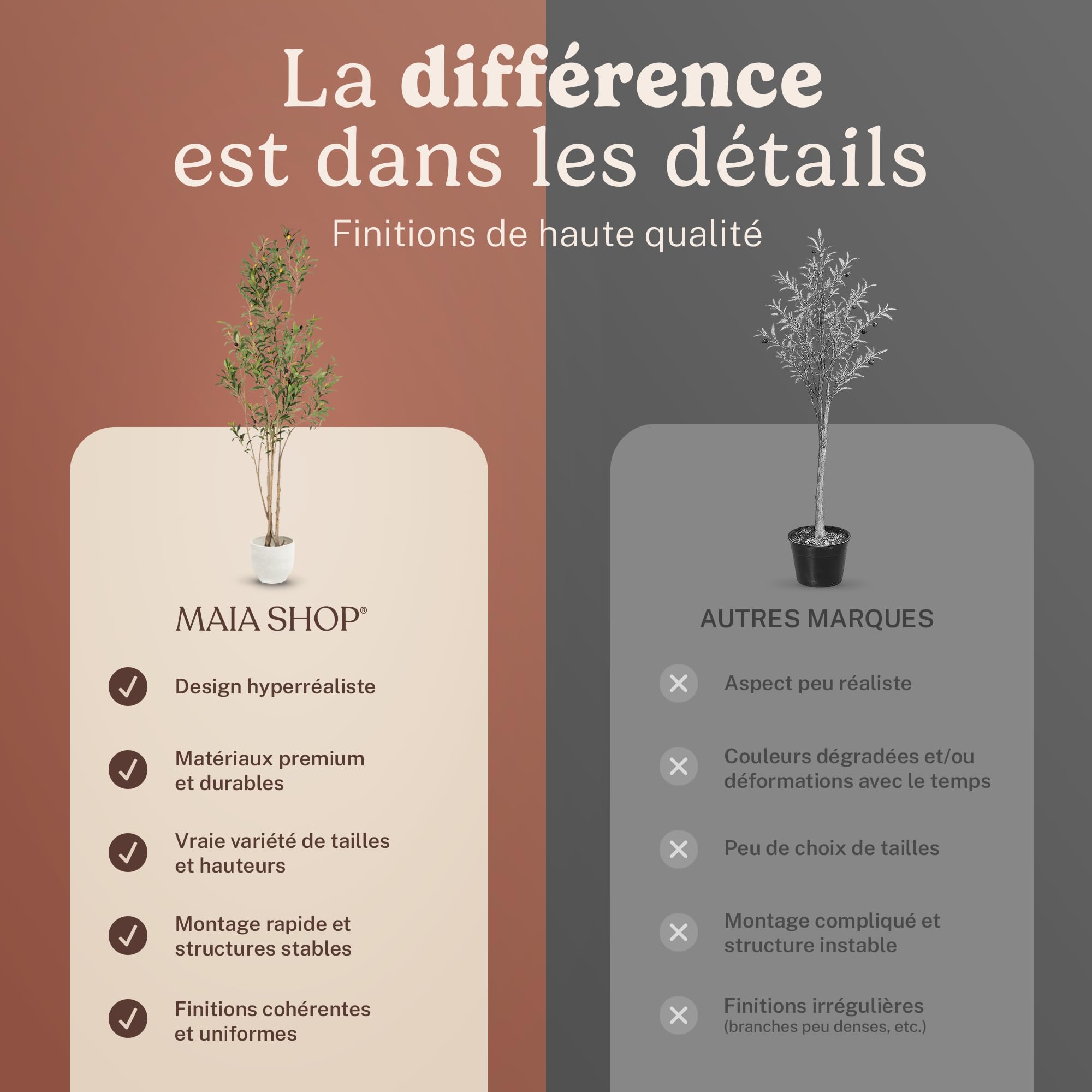 Olivier Artificiel 150 cm Plante Artificielle décorative avec Pot Inclus Style méditerranéen Moderne