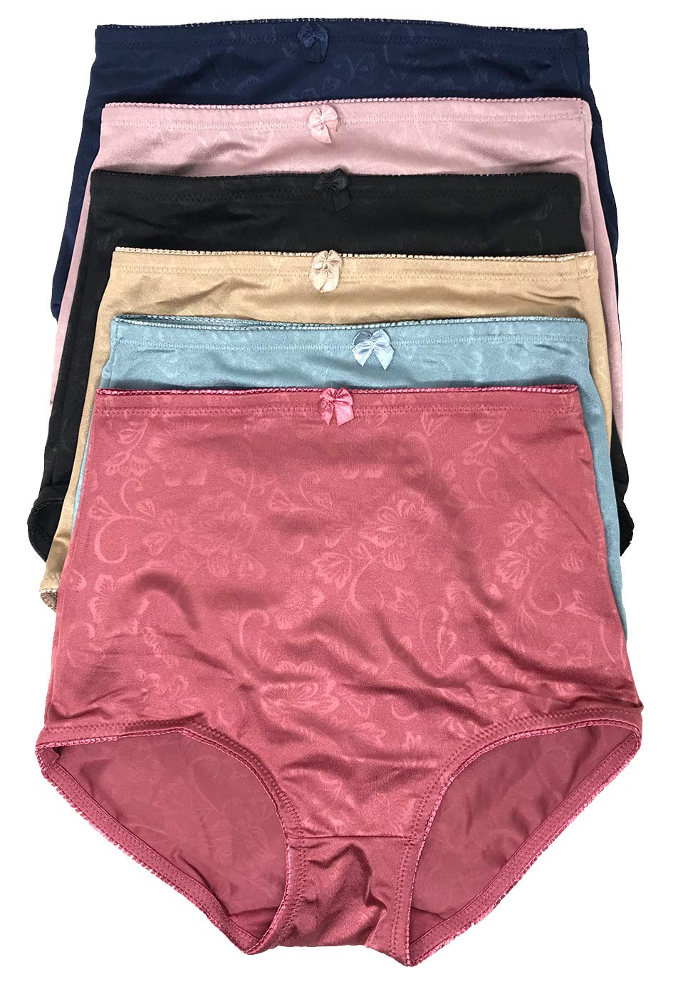 Women's 6 Pack High Waist Cool Feel Brief Underwear Panties S-5xl