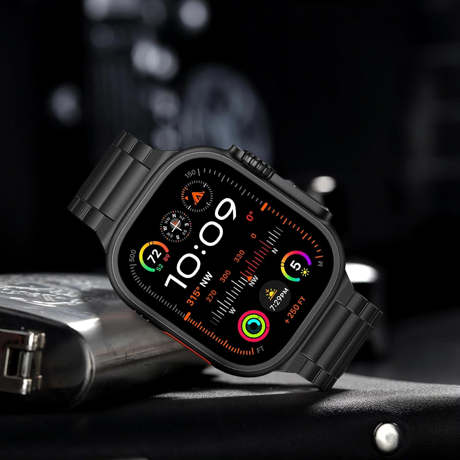 Anlinser Metal Bands Compatible with Apple Watch Band 49mm 46mm 45mm 44mm 42mm for Women Men, Stainless Steel Business Strap for iWatch Ultra 3/2/1 SE Series 11 10 9 8 7 6-1 (Black) - Image 4