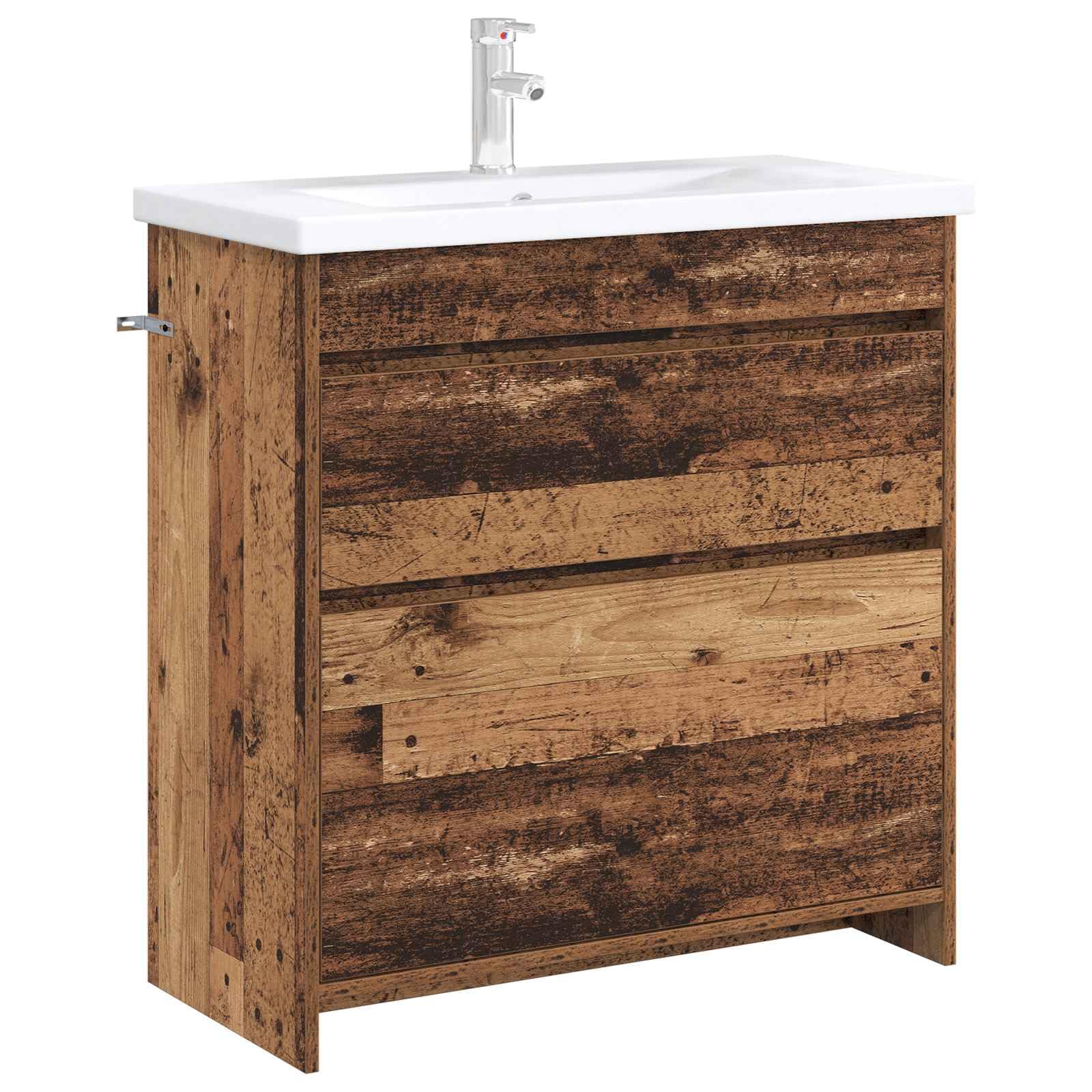 vidaXL Szafka pod zlewem w łazience Stare drewno 78,5 x 37,5 x 81 cm