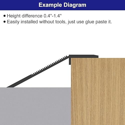 Miniatura 4 de uxcell Tira de transición de piso de aluminio, tira de transición de puerta de 35.4 pulgadasazulejosalfombra a azulejos, tira de borde de alfombra