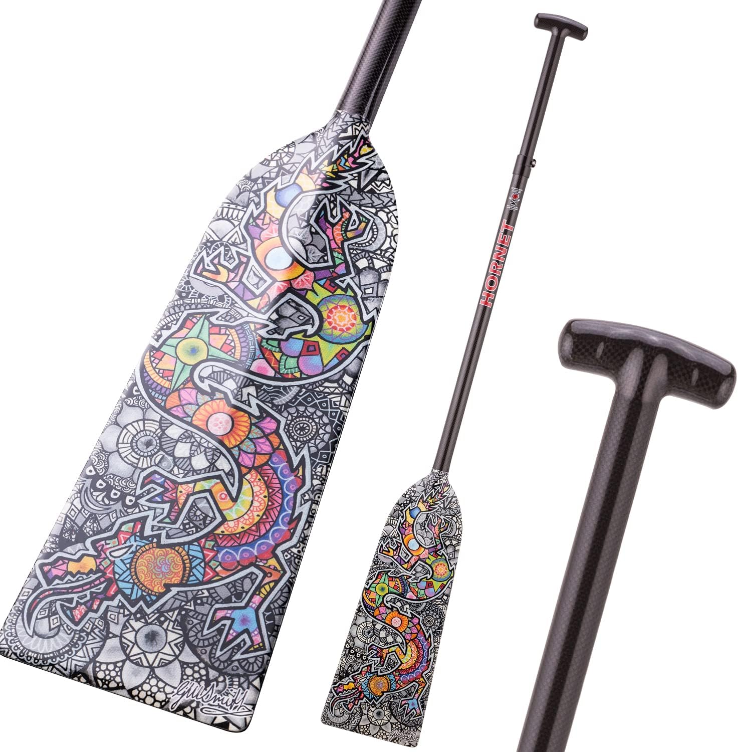 Hornet Watersports Dragon Boat Paddle Adjustable Carbon Fiber Artist Dragon Lightweight IDBF Approved…